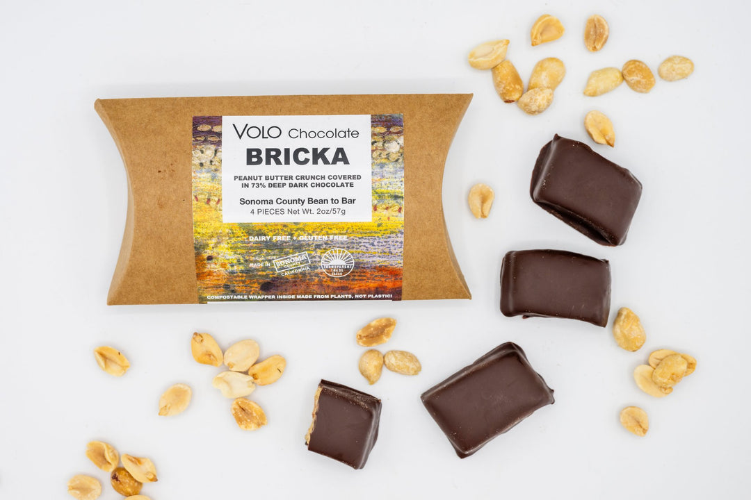 BRICKA - Peanut Butter Crunch Covered in 73% Deep Dark Chocolate *Vegan