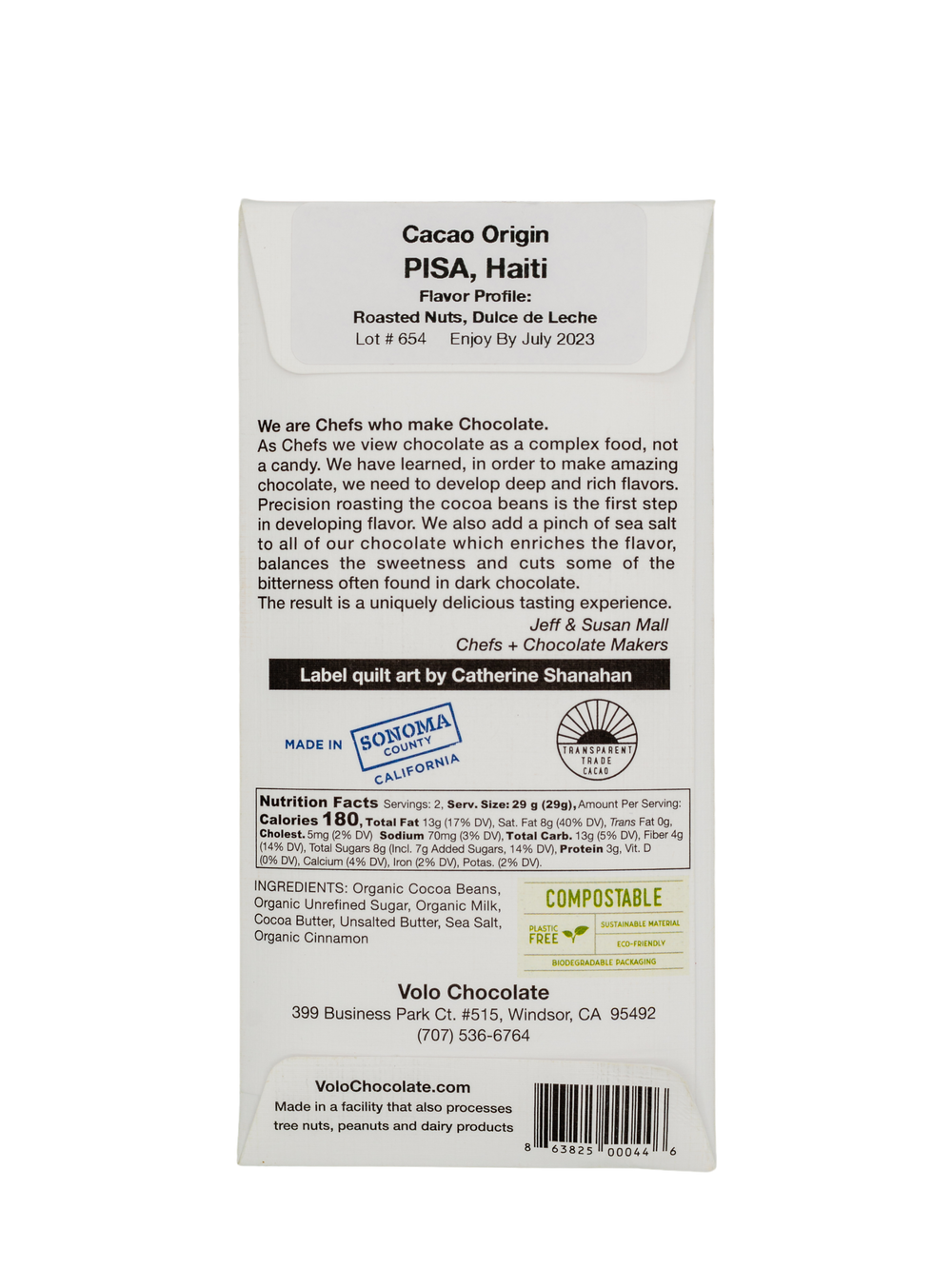 62% DARK MILK CHOCOLATE with brown butter + caramelized milk