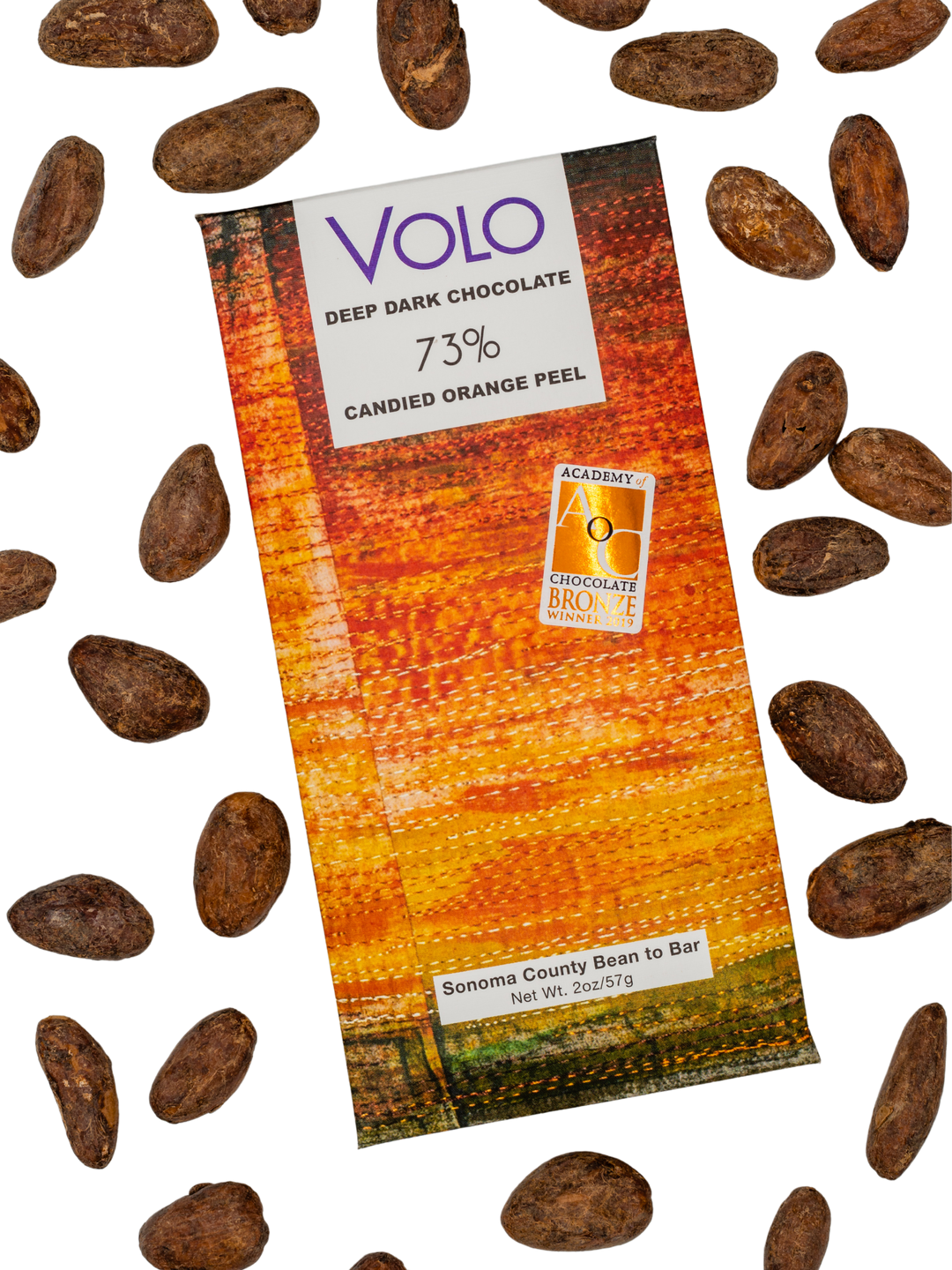 73% CHOCOLATE ORANGE with dark + candied orange peel – VOLO Chocolate 73% CHOCOLATE ORANGE with dark + candied orange peel – VOLO Chocolate